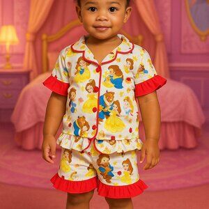Beauty & the Beast Ruffle Pajama Set